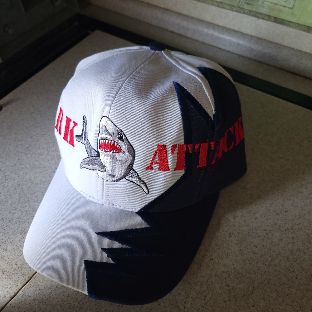 Supreme Shark Attack Kids Cap - White and Black